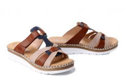 RIEKER V1291-90 multi, klapki damskie. Klapki damskie Rieker, bez wzorów, bez obcasa, bez zapięcia. Za 319.90 zł.