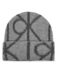 Calvin Klein Czapka Emblem Aop Brushed LV04D8071G Szary. Szare czapki damskie Calvin Klein, na zimę, bez wzorów, z materiału. Za 299.99 zł.