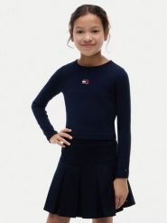 Tommy Hilfiger Bluzka KG0KG09065 Granatowy Regular Fit. Niebieskie bluzki i koszule dziewczęce Tommy Hilfiger, bez wzorów, z bawełny, bez kołnierzyka, bez ramiączek. Za 189.99 zł.