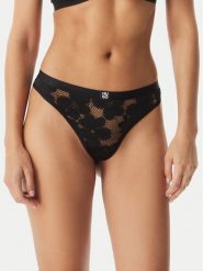 HUGO Stringi Bloom 50561611 Czarny. Czarne stringi Hugo, bez wzorów, z syntetyku. Za 129.99 zł.