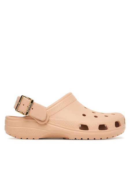 Crocs Klapki Classic Metallic Buckle Clog 213543 Różowy. Czerwone klapki damskie Crocs, bez wzorów, z tworzywa sztucznego, bez obcasa, bez zapięcia. Za 259.99 zł.