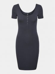 Pieces Sukienka codzienna Kitte 17146324 Granatowy Slim Fit. Niebieskie sukienki damskie Pieces, bez wzorów, z bawełny, bez ramiączek. Za 129.99 zł.