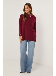 Soft Cashmere Sweter w kolorze bordowym rozmiar: 34/36. Czerwone swetry klasyczne damskie Soft Cashmere, bez kołnierzyka. Za 152.99 zł.