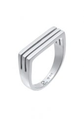 Elli PREMIUM Damski sygnet prostokąt w rodowanym srebrze 925 Sterling Silver Pierścionki 1 ct. Szare pierścionki damskie Elli PREMIUM, srebrne. Za 279.64 zł.