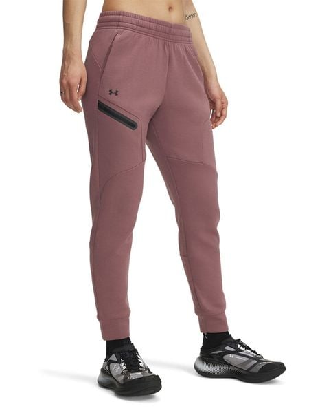Under Armour Spodnie funkcyjne w kolorze szaroróżowym rozmiar: S. Różowe spodnie dresowe damskie Under Armour, s, bez wzorów, z materiału, outdoorowe. Za 205.45 zł.