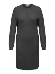 ONLY Carmakoma Sukienka dzianinowa 15296352 Szary Loose Fit. Szare sukienki damskie Only Carmakoma, bez wzorów, z dzianiny, bez ramiączek. Za 129.99 zł.