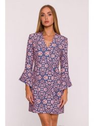 Made of emotion Sukienka w kolorze niebiesko-jasnoróżowym rozmiar: L. Niebieskie sukienki damskie Made Of Emotion, bez wzorów, bez ramiączek. Za 271.67 zł.