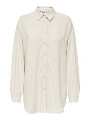 ONLY Koszula Siesta 15347208 Beżowy Oversize. Brązowe koszule damskie Only, s, bez wzorów, z wiskozy, bez kołnierzyka, bez ramiączek. Za 99.99 zł.