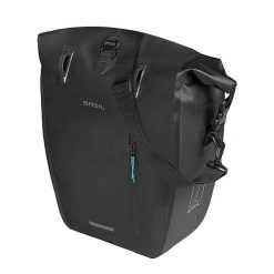 Pojedyncza torba rowerowa Rivo M MIK Hooks, czarna. Czarne torby na laptopa BASIL, bez wzorów, z materiału. Za 319.99 zł.