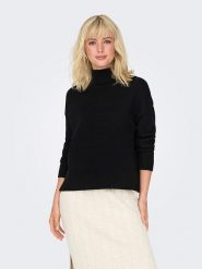 ONLY Sweter "Bari" w kolorze czarnym rozmiar: S. Czarne swetry klasyczne damskie Only, s, bez kołnierzyka. Za 74.63 zł.
