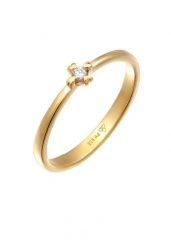 Elli DIAMONDS Damski pierścionek zaręczynowy pasjans serce z diamentem (0.03 ct.) ze srebra próby 925 Sterling Silver Pierścionki 1 ct. Szare pierścionki damskie Elli DIAMONDS, z brylantem, srebrne. Za 368.99 zł.