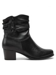 Caprice Botki 9-25348-41 Czarny. Czarne botki damskie Caprice, ze skóry, bez obcasa, na słupku, bez zapięcia. Za 529.99 zł.
