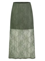 Sublevel Spódnica w kolorze oliwkowym rozmiar: M/L. Brązowe spódnice damskie Sublevel, na co dzień, l, bez wzorów, z koronki, midi. Za 104.99 zł.