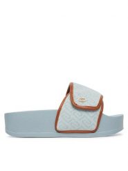 Liu Jo Klapki Mykonos 04 BA6079 TX523 Błękitny. Niebieskie klapki damskie Liu Jo, bez wzorów, ze skóry, bez obcasa, bez zapięcia. Za 329.99 zł.