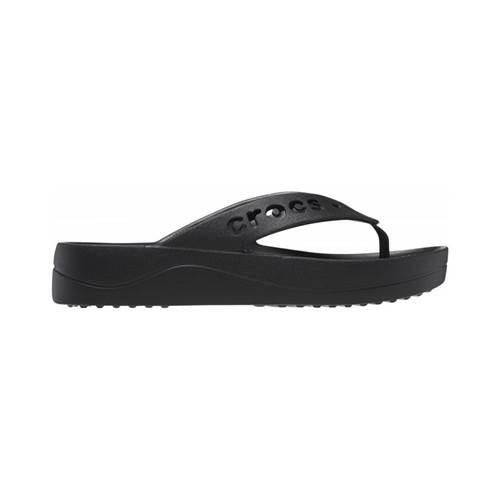 Japonki damskie Crocs Baya Platform. Czarne klapki damskie Crocs, bez wzorów, z materiału, bez obcasa, bez zapięcia. Za 139.99 zł.