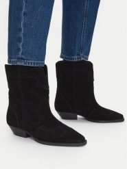 Badura Botki C-MEI-TS6358-01 Czarny. Czarne botki damskie Badura, ze skóry, bez obcasa, na płaskiej podeszwie, bez zapięcia. Za 299.99 zł.