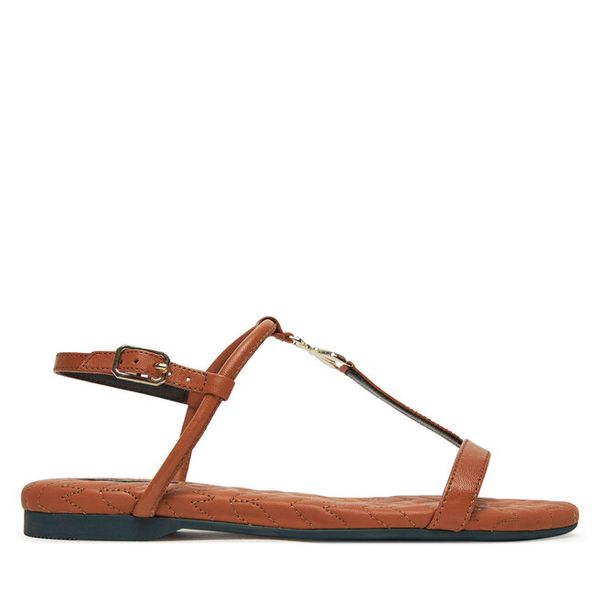 Sandały Patrizia Pepe. Brązowe sandały damskie Patrizia Pepe, bez wzorów, bez obcasa, na płaskiej podeszwie, bez zapięcia. Za 869.99 zł.