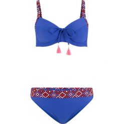 Bikini na fiszbinach "minimizer" (2 części) bonprix niebieski. Niebieskie bikini bonprix. Za 89.99 zł.