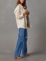 Milan Kiss Koszula w kolorze kremowym rozmiar: S. Brązowe koszule damskie Milan Kiss, s, bez wzorów, z bawełny, bez kołnierzyka, bez ramiączek. Za 152.99 zł.