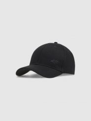 4F Czapka z daszkiem strapback uniseks - czarna XS/S. Czarne czapki z daszkiem damskie 4F, na lato, bez wzorów, z bawełny. Za 59.99 zł.