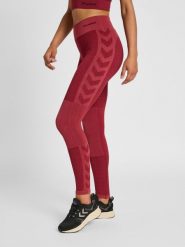 Damskie legginsy mid-rise Hummel Clea. Czerwone legginsy damskie Hummel, xs, bez wzorów, z dzianiny. Za 216.00 zł.