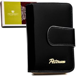 Portfel skórzany Peterson PTN BC-425214 czarny. Czarne portfele damskie Peterson, bez wzorów. Za 129.99 zł.