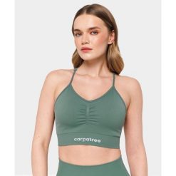 Biustonosz bezszwowy Carpatree Allure zielony. Zielone biustonosze sportowe damskie Carpatree, bez wzorów. W wyprzedaży za 119.99 zł.