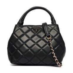 Torebka Guess. Czarne kuferki damskie Guess, z aplikacjami, bez dodatków. Za 544.99 zł.