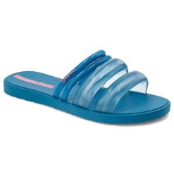 Niebieskie Klapki Ipanema Modne Obuwie Damskie. Niebieskie klapki damskie Ipanema, bez wzorów, bez obcasa, bez zapięcia. Za 129.00 zł.