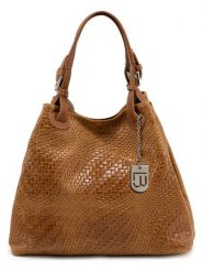 Lucca Baldi Skórzana torebka "Sarzana" w kolorze jasnobrązowym - 37 x 45 x 15 cm rozmiar: onesize. Brązowe torebki klasyczne damskie Lucca Baldi, z materiału, przez ramię, bez dodatków. Za 260.99 zł.