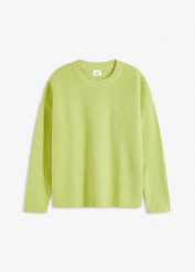 Sweter oversize. Zielone swetry klasyczne damskie bonprix, bez kołnierzyka. Za 109.99 zł.