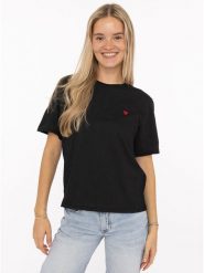 Zwillingsherz Koszulka w kolorze czarnym rozmiar: L. Czarne bluzki damskie Zwillingsherz, l, bez wzorów, z bawełny, bez kołnierzyka, bez ramiączek. Za 82.99 zł.