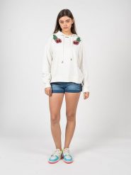 Pinko Bluza "Mutato" | 101213 A0VG | Kobieta | Biały. Białe bluzy damskie Pinko, s, bez wzorów, z bawełny, z kapturem. W wyprzedaży za 549.00 zł.