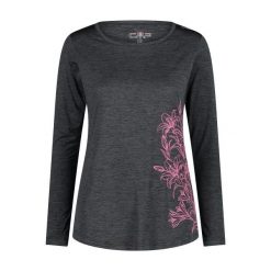 Damska koszulka z długim rękawem CMP. Czarne bluzki damskie CMP, l, bez wzorów, sportowe, bez kołnierzyka, bez ramiączek. Za 231.50 zł.