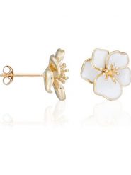 DIAMANTA Złote kolczyki-wkrętki "Orchidée" rozmiar: onesize. Białe kolczyki damskie DIAMANTA, złote. Za 1,283.99 zł.