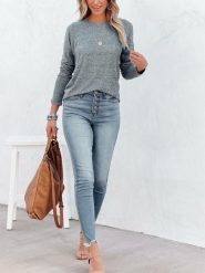 Milan Kiss Bluza w kolorze szarym rozmiar: L. Szare bluzy damskie Milan Kiss, l, bez wzorów, bez kaptura. Za 143.22 zł.