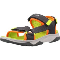 Sandały SKECHERS 407013L Szary. Szare sandały damskie Skechers, bez wzorów, z materiału, bez obcasa, bez zapięcia. Za 290.00 zł.