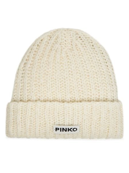 PINKO Czapka 105989 A2Z2 Écru. Białe czapki damskie Pinko, na zimę, bez wzorów, z poliesteru. Za 429.99 zł.