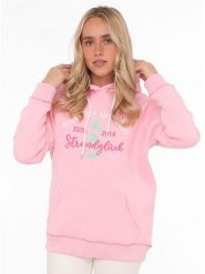 Zwillingsherz Bluza w kolorze jasnoróżowym rozmiar: S/M. Różowe bluzy damskie Zwillingsherz, m, bez wzorów, z kapturem. Za 263.53 zł.