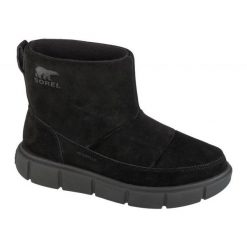 Buty Sorel Explorer Iii Slip-on Wp 2077971010 czarne. Czarne śniegowce damskie z gumy, za kostkę. Za 717.09 zł.