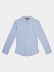 Tommy Hilfiger Koszula Flex Ithaca Shirt L/S KB0KB08729 Niebieski Regular Fit. Niebieskie koszule chłopięce Tommy Hilfiger, bez wzorów, z bawełny, bez kołnierzyka, bez ramiączek. Za 349.99 zł.