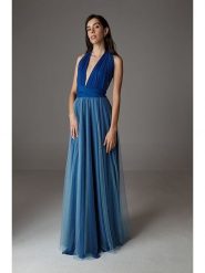 Ceylan Sukienka w kolorze niebieskim rozmiar: 34-44. Niebieskie sukienki damskie Ceylan, bez wzorów, bez ramiączek. Za 158.47 zł.