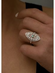 OR Carats Złoty pierścionek z diamentem i kamieniem szlachetnym rozmiar: 60. Zielone pierścionki damskie OR Carats, z diamentem, złote. Za 2,087.99 zł.