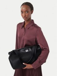 Calvin Klein Torebka Mix Media Work Tote LV04F3887G Czarny. Czarne torebki klasyczne damskie Calvin Klein, ze skóry, bez dodatków. Za 649.99 zł.