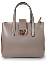 ORE10 Skórzana torebka "Senio" w kolorze szarobrązowym - 28 x 22 x 13 cm rozmiar: onesize. Brązowe torebki klasyczne damskie ORE10, z materiału, przez ramię, bez dodatków. Za 304.99 zł.