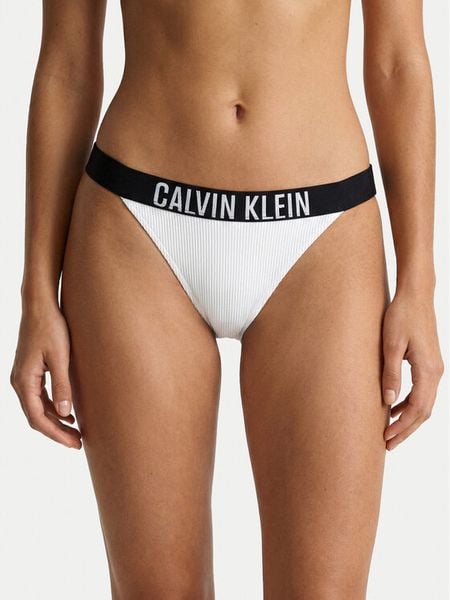 Calvin Klein Swimwear Dół od bikini LV00Q61213 Biały. Białe bikini Calvin Klein Swimwear, bez wzorów, z syntetyku. Za 136.99 zł.