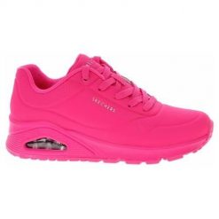 Buty do chodzenia damskie Skechers Uno Night Shades. Czerwone obuwie sportowe damskie Skechers, z materiału, bez zapięcia, trekkingowe. Za 579.99 zł.