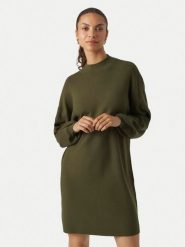 Vero Moda Sukienka dzianinowa Nancy 10249116 Zielony Relaxed Fit. Zielone sukienki damskie Vero Moda, bez wzorów, z dzianiny, bez ramiączek. Za 169.99 zł.