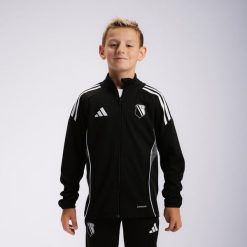 Bluza junior Adidas Tiro 25 Legia Warszawa. Czarne bluzy damskie Adidas, bez wzorów, z materiału, bez kaptura. Za 179.99 zł.