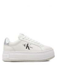 Calvin Klein Jeans Sneakersy Bold Platf Low Lace Lth Ml Mtl YW0YW01516 Biały. Białe obuwie sportowe damskie Calvin Klein Jeans, z jeansu, bez zapięcia. Za 419.99 zł.